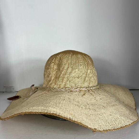 Scala Collezione Women's One Size Hat 100% Paper Feather Boho Sun - Picture 4 of 7